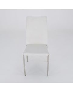 Leather Stackable Chairs (White)