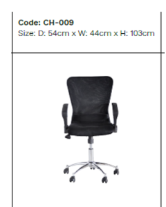 Black Fabric, Office Chair, Mid Back, Armrest, Adjustable Height, Wheels